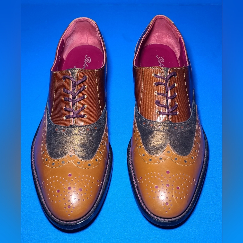 Robert Clergerie Women's Multicolor Wingtip Oxfords Shoes Made In France